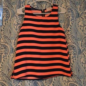 Striped Tank Top with Zipper Back